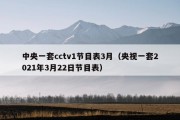 中央一套cctv1节目表3月（央视一套2021年3月22日节目表）