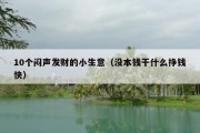 10个闷声发财的小生意（没本钱干什么挣钱快）