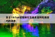 包含TikTok短视频引流美食宝妈实用技巧的词条