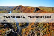 什么新闻最快最真实（什么新闻最快有真实app）