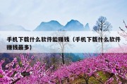 手机下载什么软件能赚钱（手机下载什么软件赚钱最多）