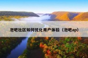 泡吧社区如何优化用户体验（泡吧ap）