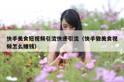 快手美食短视频引流快速引流（快手做美食视频怎么赚钱）