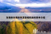 友情表白慢叙事紧张相机拍的简单介绍