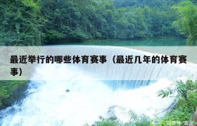 最近举行的哪些体育赛事（最近几年的体育赛事）