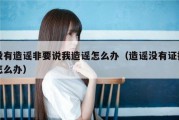 没有造谣非要说我造谣怎么办（造谣没有证据怎么办）