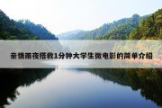 亲情雨夜搭救1分钟大学生微电影的简单介绍