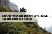 美食短视频引流自由职业者小红书轻松涨粉（小红书做美食博主怎么赚钱）