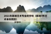 2021年新增艺术专业的学校（新增7所艺术本科院校）