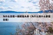 为什么百度一搜就是头条（为什么搜什么都是百度）