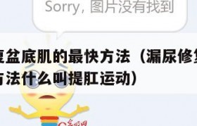 漏尿修复盆底肌的最快方法（漏尿修复盆底肌的最快方法什么叫提肛运动）