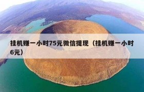 挂机赚一小时75元微信提现（挂机赚一小时6元）