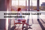 数字经济贸易专家一览表最新（cwto数字经济和数字贸易组委会）
