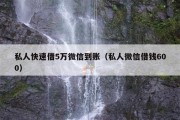 私人快速借5万微信到账（私人微信借钱600）