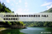上班族B站美食短视频引流快速引流（b站上做美食的博主）