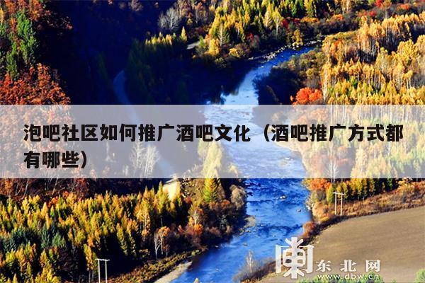 泡吧社区如何推广酒吧文化（酒吧推广方式都有哪些）