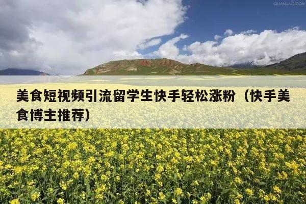 美食短视频引流留学生快手轻松涨粉（快手美食博主推荐）