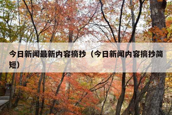 今日新闻最新内容摘抄(今日新闻内容摘抄简短)