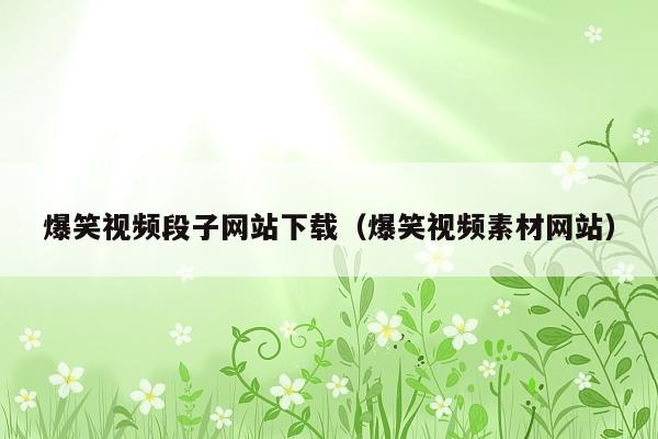 爆笑视频段子网站下载(爆笑视频素材网站)