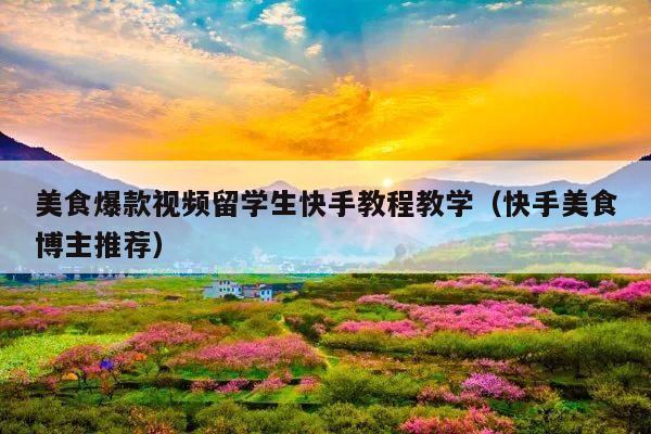 美食爆款视频留学生快手教程教学(快手美食博主推荐)