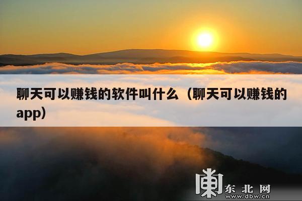 聊天可以赚钱的软件叫什么(聊天可以赚钱的app)