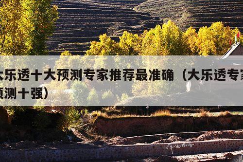 大乐透十大预测专家推荐最准确(大乐透专家预测十强)