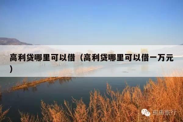 高利贷哪里可以借(高利贷哪里可以借一万元)