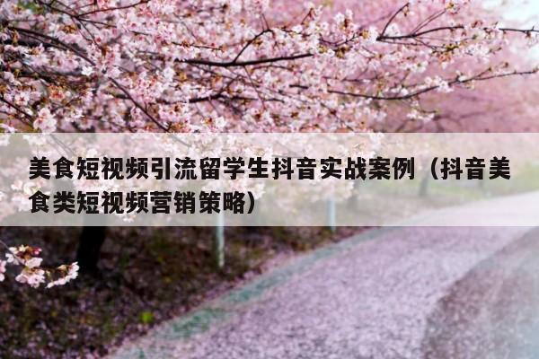 美食短视频引流留学生抖音实战案例(抖音美食类短视频营销策略)