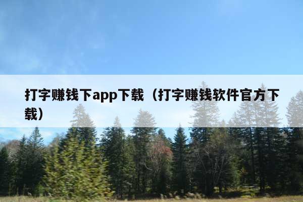 打字赚钱下app下载(打字赚钱软件官方下载)