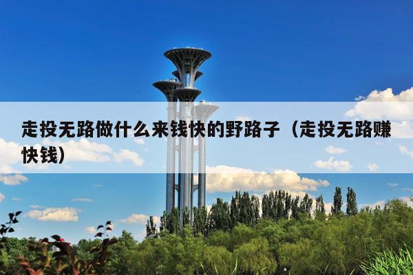 走投无路做什么来钱快的野路子(走投无路赚快钱)