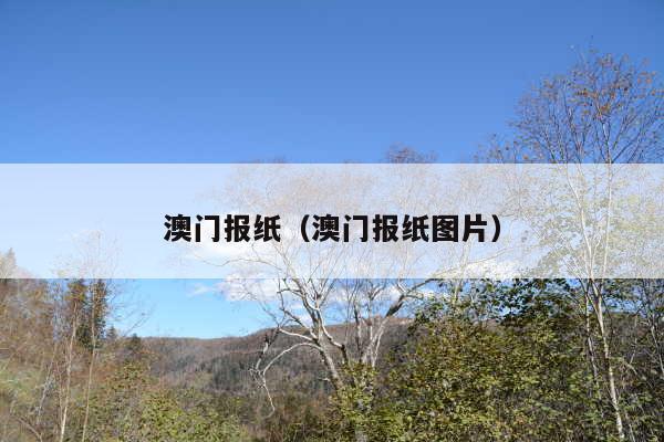 澳门报纸(澳门报纸图片)
