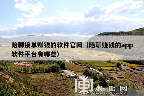 陪聊接单赚钱的软件官网(陪聊赚钱的app软件平台有哪些)