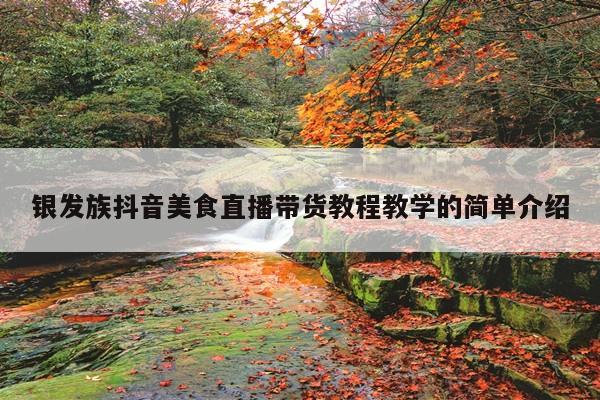 银发族抖音美食直播带货教程教学的简单介绍
