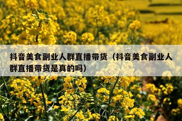 抖音美食副业人群直播带货(抖音美食副业人群直播带货是真的吗)