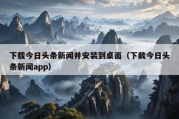 下载今日头条新闻并安装到桌面(下截今日头条新闻app)
