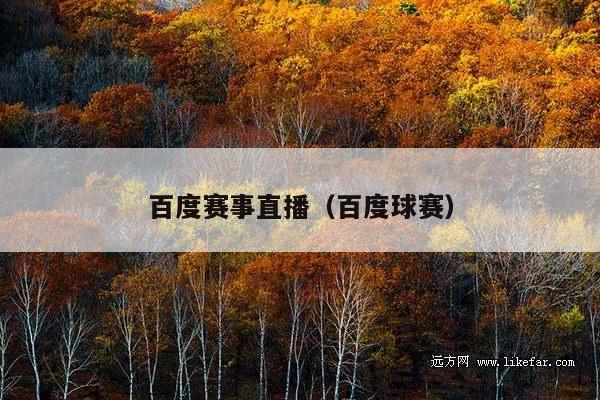 百度赛事直播(百度球赛)