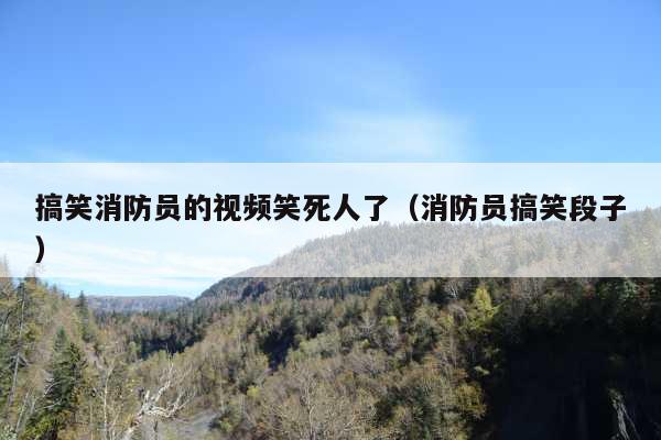 搞笑消防员的视频笑死人了(消防员搞笑段子)