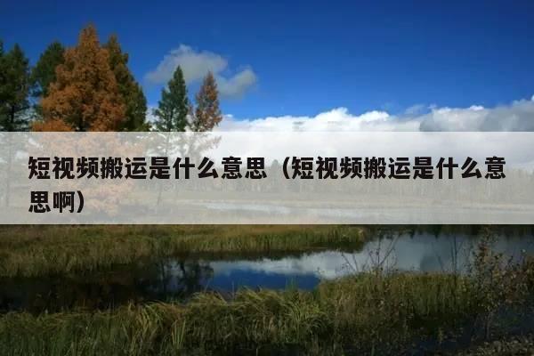 短视频搬运是什么意思(短视频搬运是什么意思啊)