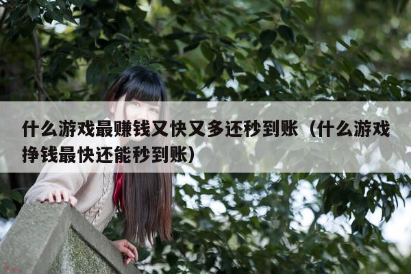 什么游戏最赚钱又快又多还秒到账(什么游戏挣钱最快还能秒到账)
