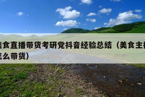 美食直播带货考研党抖音经验总结(美食主播怎么带货)