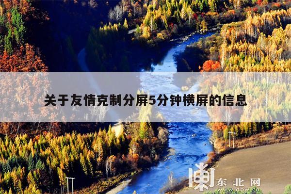 关于友情克制分屏5分钟横屏的信息