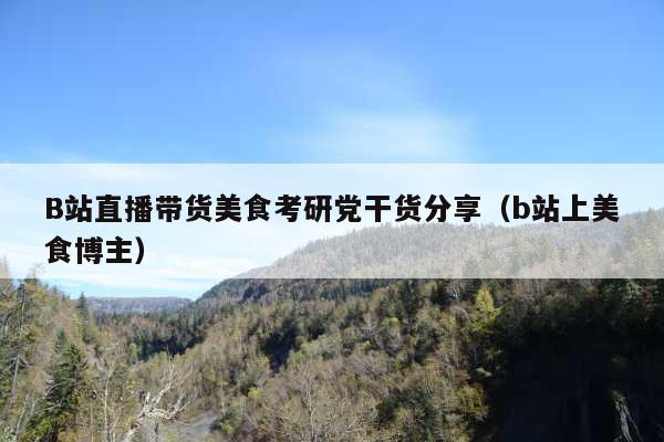 B站直播带货美食考研党干货分享(b站上美食博主)