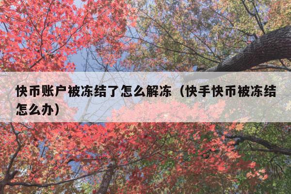 快币账户被冻结了怎么解冻(快手快币被冻结怎么办)