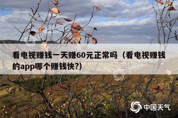 看电视赚钱一天赚60元正常吗(看电视赚钱的app哪个赚钱快?)