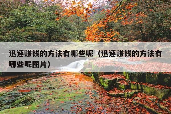 迅速赚钱的方法有哪些呢(迅速赚钱的方法有哪些呢图片)