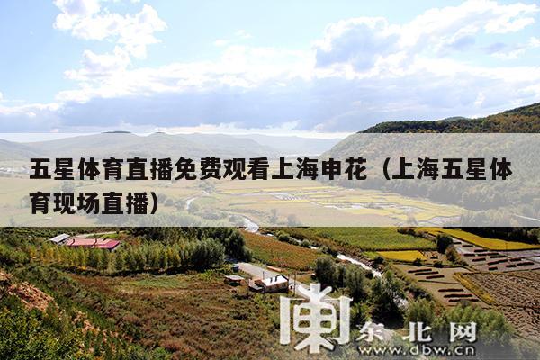 五星体育直播免费观看上海申花(上海五星体育现场直播)