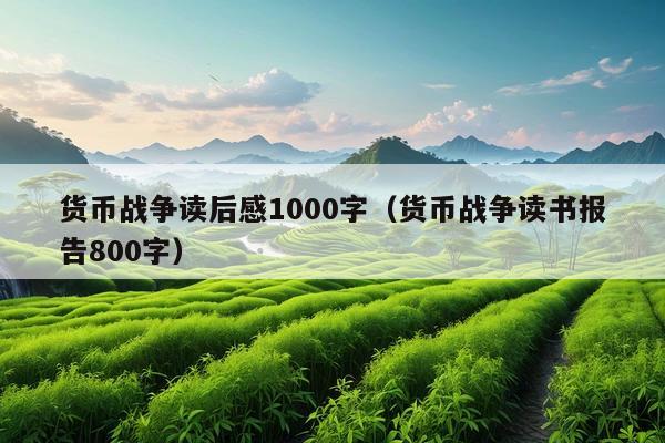 货币战争读后感1000字(货币战争读书报告800字)