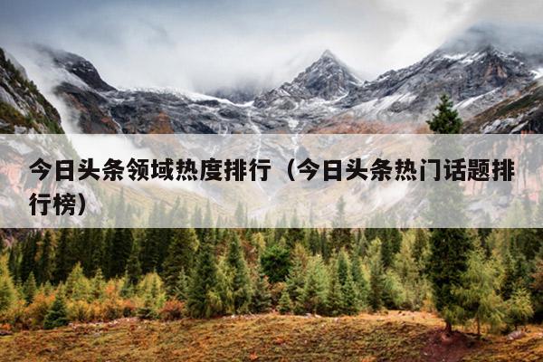今日头条领域热度排行(今日头条热门话题排行榜)