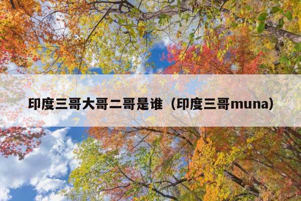 印度三哥大哥二哥是谁(印度三哥muna)
