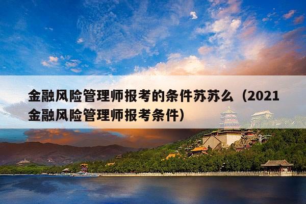 金融风险管理师报考的条件苏苏么(2021金融风险管理师报考条件)